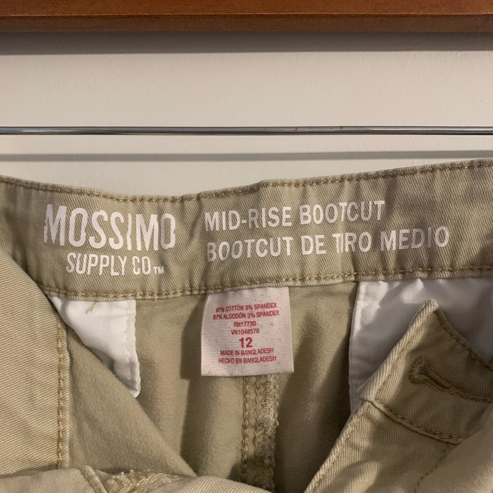 Boot cut khaki mid rise